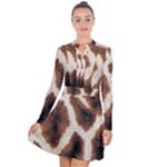 Giraffe Skin Texture Long Sleeve Panel Dress