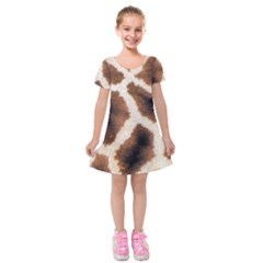 Giraffe Skin Texture Kids  Short Sleeve Velvet Dress from ArtsNow.com