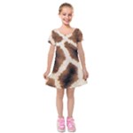 Giraffe Skin Texture Kids  Short Sleeve Velvet Dress