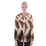 Giraffe Skin Texture Womens Long Sleeve Shirt