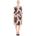 Giraffe Skin Texture Wrap Up Cocktail Dress