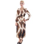 Giraffe Skin Texture Velvet Maxi Wrap Dress