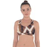 Giraffe Skin Texture Cross String Back Sports Bra