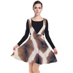 Giraffe Skin Texture Plunge Pinafore Dress