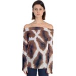 Giraffe Skin Texture Off Shoulder Long Sleeve Top