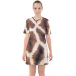 Giraffe Skin Texture Sixties Short Sleeve Mini Dress