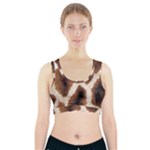 Giraffe Skin Texture Sports Bra With Pocket