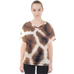 Giraffe Skin Texture V-Neck Dolman Drape Top