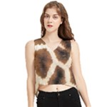 Giraffe Skin Texture V-Neck Cropped Tank Top