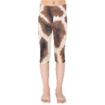 Giraffe Skin Texture Kids  Capri Leggings 