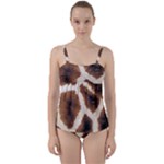 Giraffe Skin Texture Twist Front Tankini Set