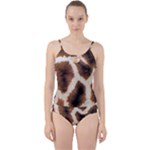 Giraffe Skin Texture Cut Out Top Tankini Set