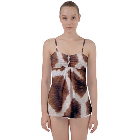 Giraffe Skin Texture Babydoll Tankini Top from ArtsNow.com