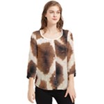 Giraffe Skin Texture Chiffon Quarter Sleeve Blouse