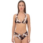 Giraffe Skin Texture Double Strap Halter Bikini Set