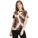 Giraffe Skin Texture Women s Short Sleeve Rash Guard