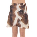 Giraffe Skin Texture Wrap Front Skirt