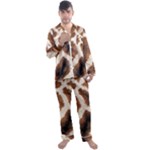 Giraffe Skin Texture Men s Long Sleeve Satin Pajamas Set