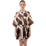 Giraffe Skin Texture Half Sleeve Satin Kimono 