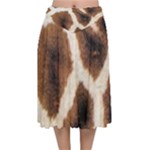 Giraffe Skin Texture Velvet Flared Midi Skirt