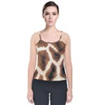 Giraffe Skin Texture Velvet Spaghetti Strap Top