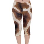 Giraffe Skin Texture Velvet Capri Leggings 