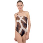 Giraffe Skin Texture Classic One Shoulder Swimsuit