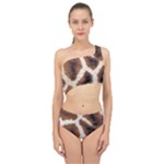 Giraffe Skin Texture Spliced Up Two Piece Swimsuit