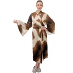 Giraffe Skin Texture Maxi Velvet Kimono