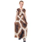 Giraffe Skin Texture Kids  Short Sleeve Maxi Dress