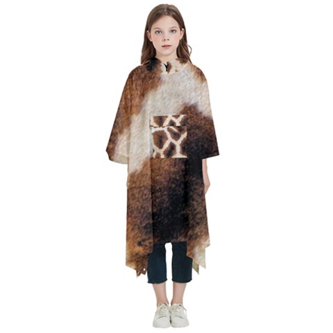 Giraffe Skin Texture Kids  Hooded Rain Ponchos from ArtsNow.com