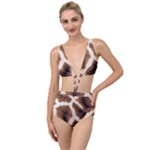 Giraffe Skin Texture Tied Up Two Piece Swimsuit