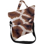 Giraffe Skin Texture Fold Over Handle Tote Bag