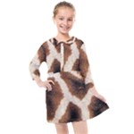 Giraffe Skin Texture Kids  Quarter Sleeve Shirt Dress