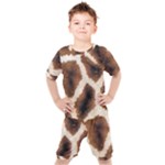 Giraffe Skin Texture Kids  T-Shirt and Shorts Set