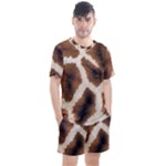 Giraffe Skin Texture Men s Mesh T-Shirt and Shorts Set