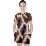 Giraffe Skin Texture Women s T-Shirt and Shorts Set