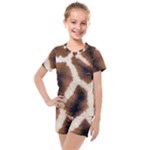 Giraffe Skin Texture Kids  Mesh T-Shirt and Shorts Set