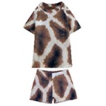 Giraffe Skin Texture Kids  Swim T-Shirt and Shorts Set