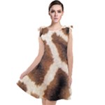 Giraffe Skin Texture Tie Up Tunic Dress