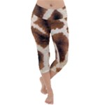 Giraffe Skin Texture Lightweight Velour Capri Yoga Leggings