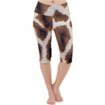 Giraffe Skin Texture Lightweight Velour Cropped Yoga Leggings