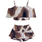 Giraffe Skin Texture Kids  Off Shoulder Skirt Bikini