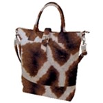 Giraffe Skin Texture Buckle Top Tote Bag