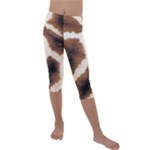 Giraffe Skin Texture Kids  Lightweight Velour Capri Leggings 