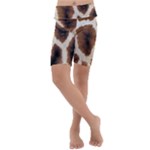 Giraffe Skin Texture Kids  Lightweight Velour Cropped Yoga Leggings