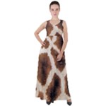 Giraffe Skin Texture Empire Waist Velour Maxi Dress