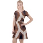 Giraffe Skin Texture Cap Sleeve Velour Dress 