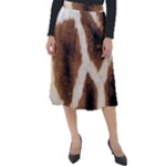 Giraffe Skin Texture Classic Velour Midi Skirt 