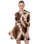 Giraffe Skin Texture Mini Skater Shirt Dress